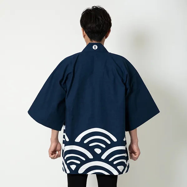 Happi.Tokyo|染はっぴ(法被)|染1C 青海波(ポケット付)