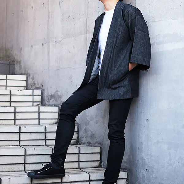 Happi.Tokyo | Denim Happi (Happi Coat) | Black Single #01 (with pocket)