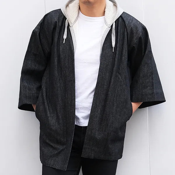 Happi.Tokyo | Denim Happi (Happi Coat) | Black Single #01 (with pocket)