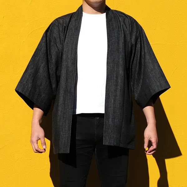 Happi.Tokyo | Denim Happi (Happi Coat) | Black Single #01 (with pocket)