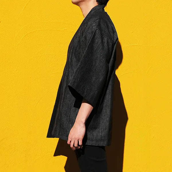 Happi.Tokyo | Denim Happi (Happi Coat) | Black Single #01 (with pocket)