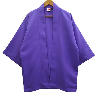 Happi.Tokyo｜綾織（あやおり）はっぴ（法被）｜無地 -紫（Purple）-