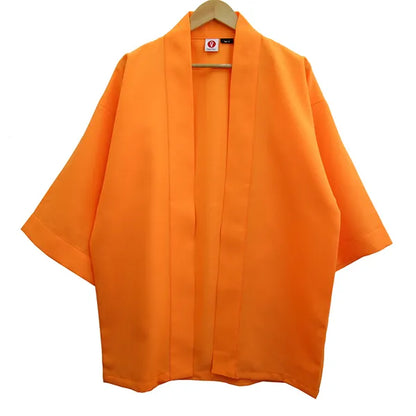 Happi.Tokyo｜綾織（あやおり）はっぴ（法被）｜無地 -オレンジ（Orange）-