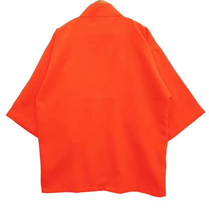 Happi.Tokyo | Ayaori Happi (Happi Coat) | Plain - Fluorescent Orange -