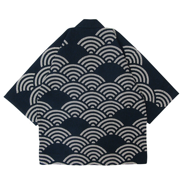 Happi.Tokyo｜染はっぴ（法被）｜1C 刺子 青海波（ポケット付）